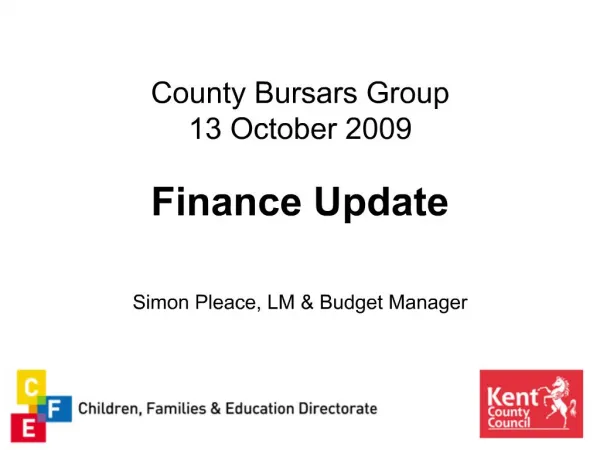County Bursars Group 13 October 2009