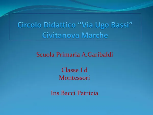 Circolo Didattico Via Ugo Bassi Civitanova Marche