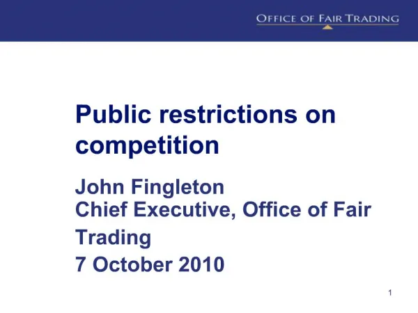 Public restrictions on competition