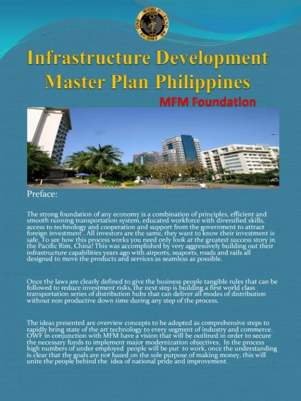 Infrastructure Development Master Plan Philippines MFM Foundation