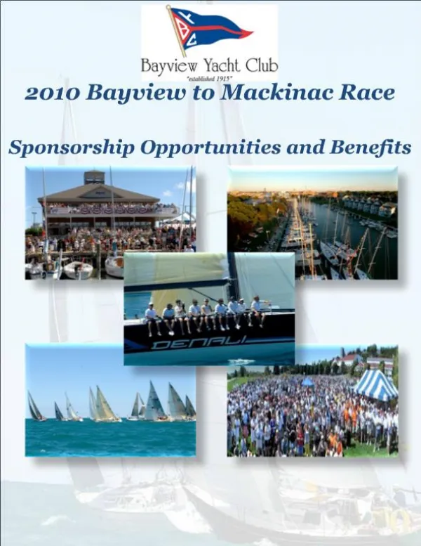 2010 Bayview to Mackinac Race Sponsorship Opportunities and Benefits