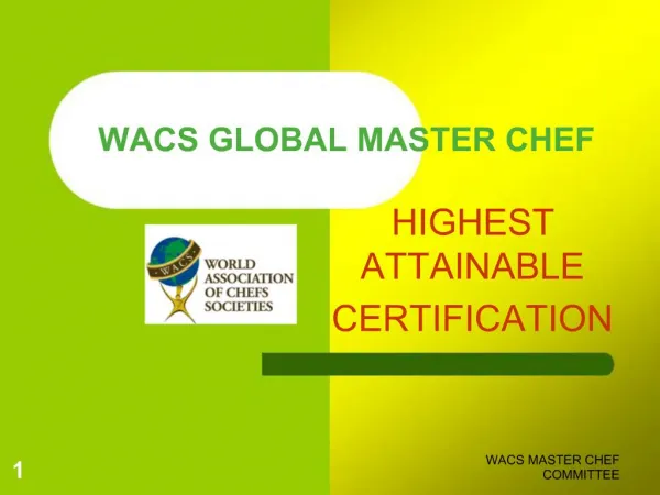 WACS GLOBAL MASTER CHEF