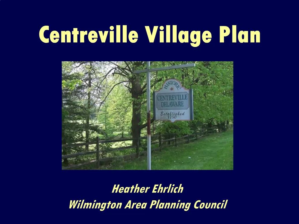 Centreville Village Plan