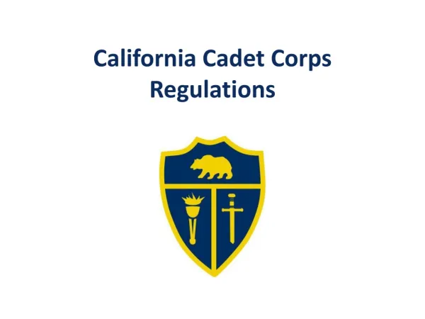 California Cadet Corps Regulations
