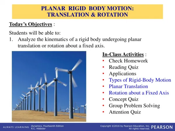 PLANAR RIGID BODY MOTION: TRANSLATION &amp; ROTATION