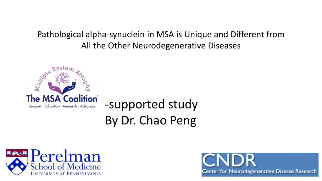 pathological alpha synuclein in msa is unique