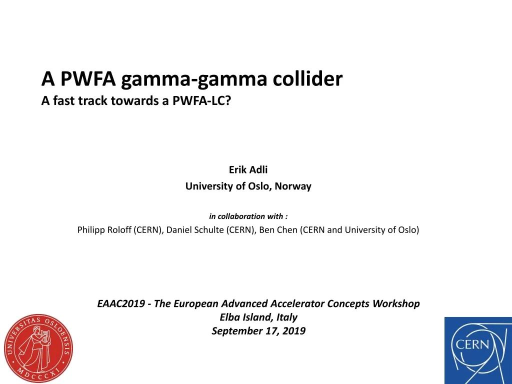 a pwfa gamma gamma collider a fast track towards a pwfa lc