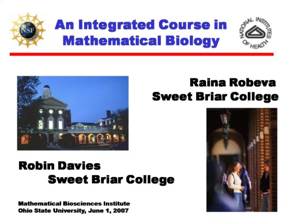 An Integrated Course in Mathematical Biology