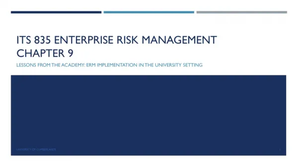 ITS 835 enterprise risk management Chapter 9