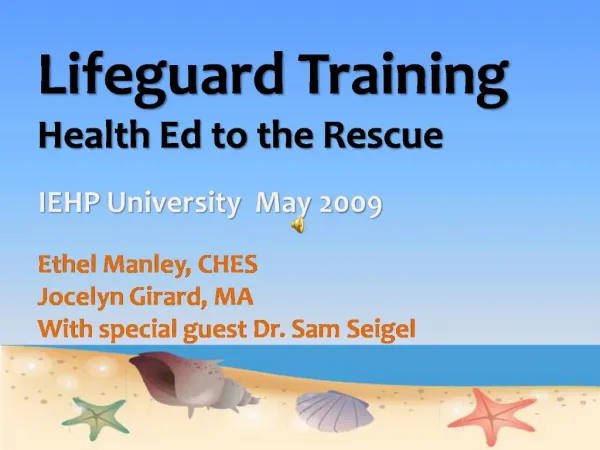 Lifeguard Training Health Ed to the Rescue