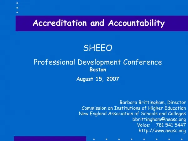 Accreditation and Accountability