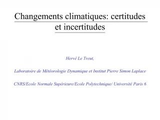 Changements climatiques: certitudes et incertitudes - slide 1