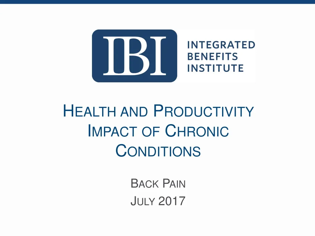 health and productivity impact of chronic conditions