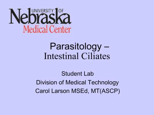 Parasitology Intestinal Ciliates