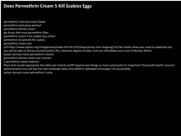 Does Permethrin Cream 5 Kill Scabies Eggs