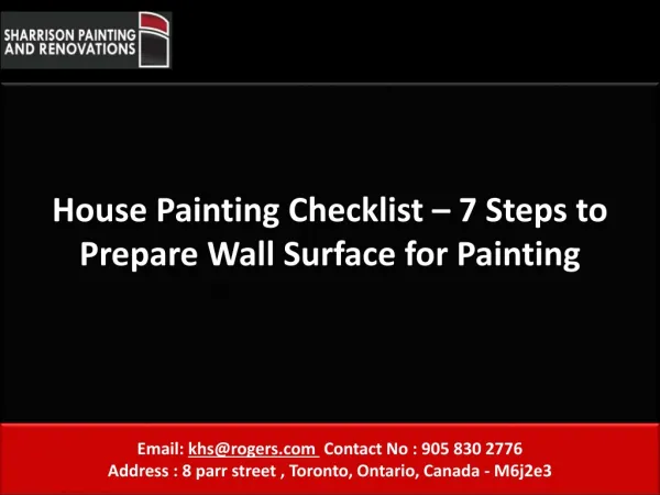 House Painting Checklist – 7 Steps to Prepare Wall Surface f