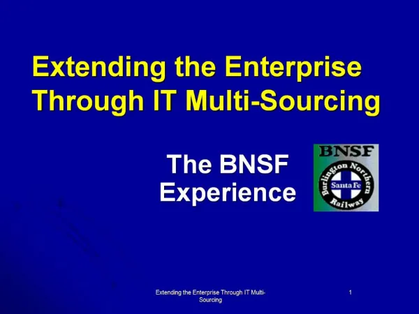 Extending the Enterprise Through IT Multi-Sourcing
