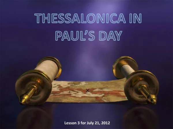 THESSALONICA IN PAUL S DAY