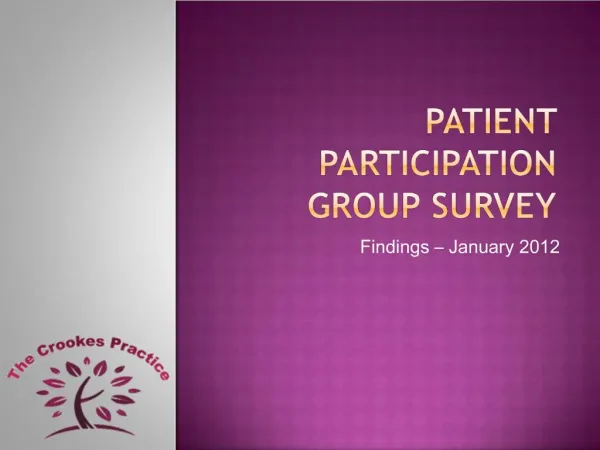Patient Participation Group Survey