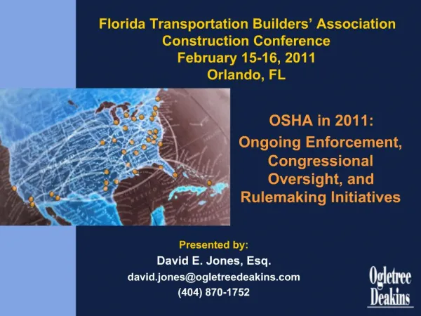 Florida Transportation Builders Association Construction Conference February 15-16, 2011 Orlando, FL