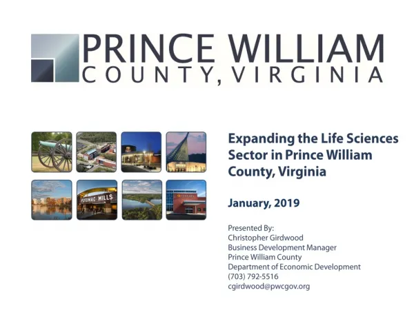 Expanding the Life Sciences Sector in Prince William County, Virginia January, 2019