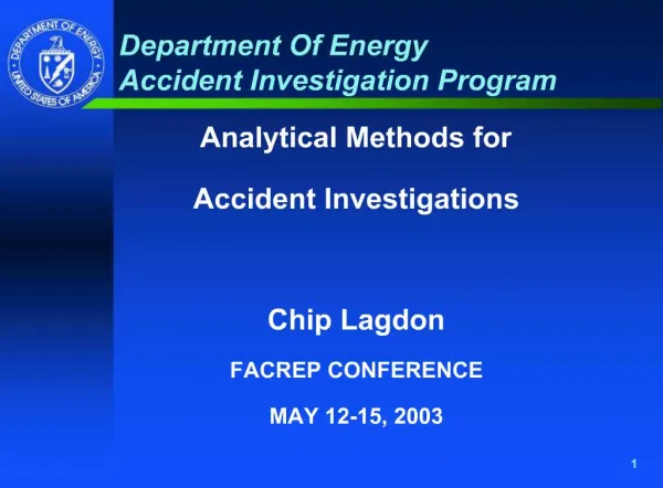 Department Of Energy Accident Investigation Program
