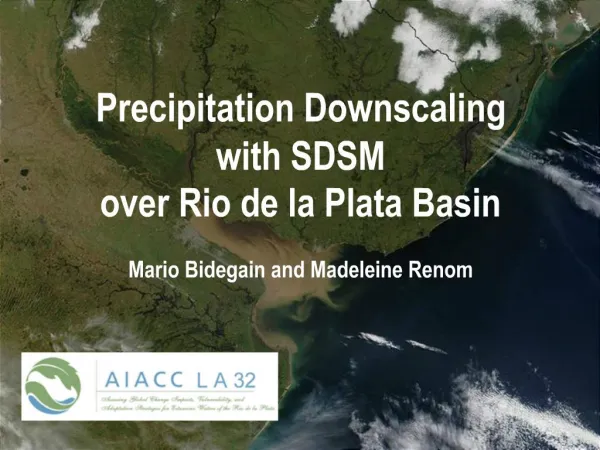 Precipitation Downscaling with SDSM over Rio de la Plata Basin Mario Bidegain and Madeleine Renom