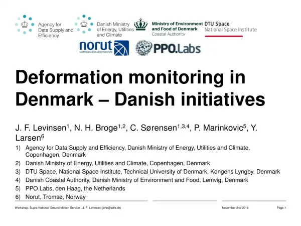 Deformation monitoring in Denmark – Danish initiatives
