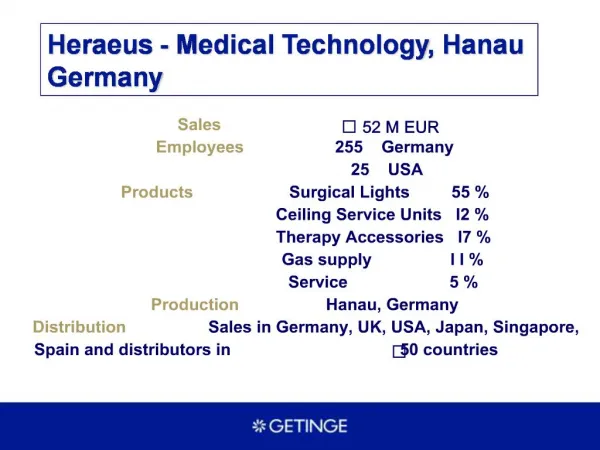 Heraeus - Medical Technology, Hanau Germany