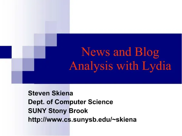 News and Blog Analysis with Lydia