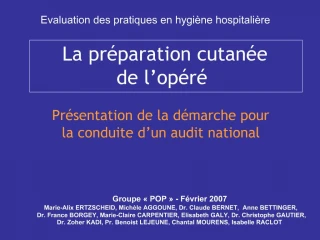 La pr paration cutan e de l op r - slide 1