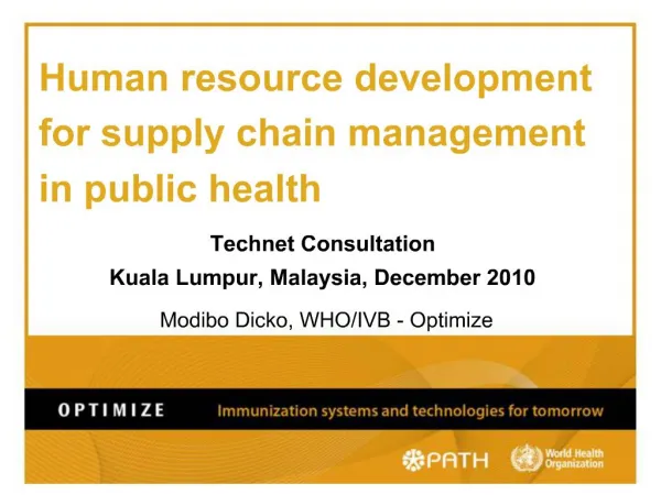 Human resource development for supply chain management in public health