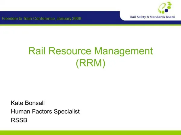 Rail Resource Management RRM