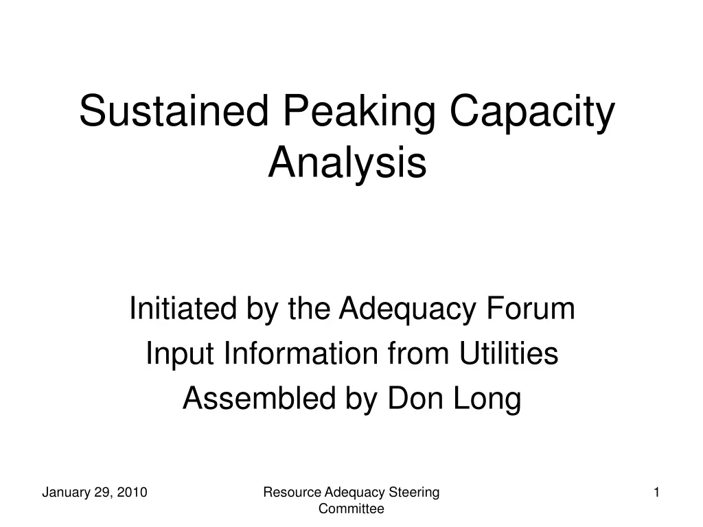 sustained peaking capacity analysis