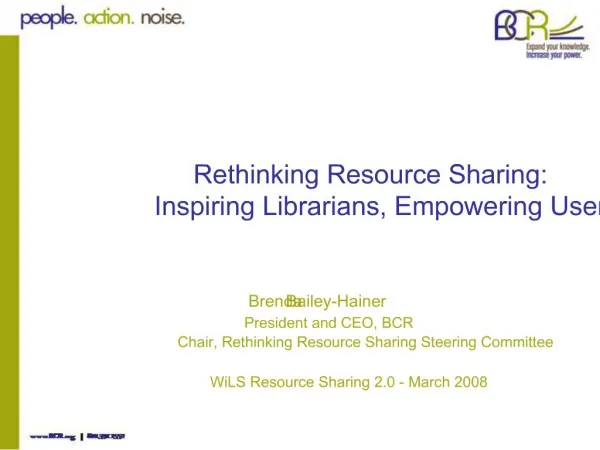 Rethinking Resource Sharing: Inspiring Librarians, Empowering Users