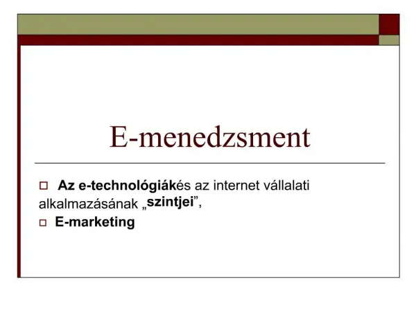 E-menedzsment