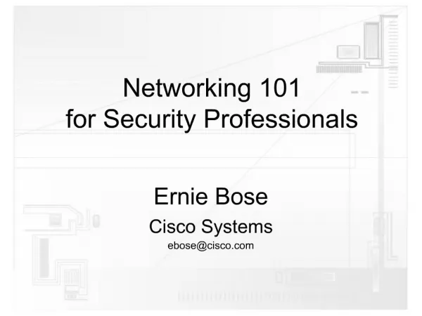 Networking 101 for Security Professionals