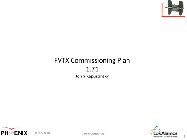 FVTX Commissioning Plan 1.71 Jon S Kapustinsky