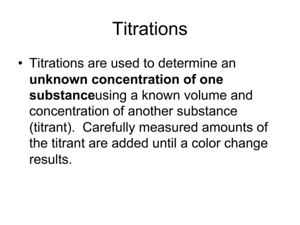 Titrations