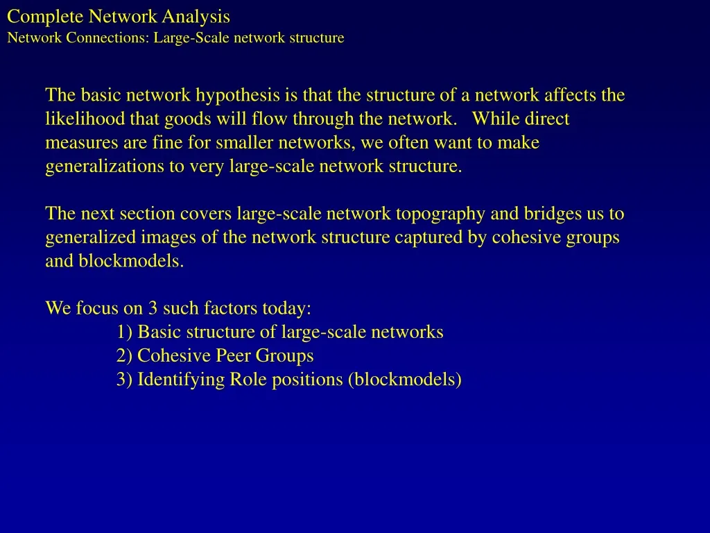 complete network analysis network connections