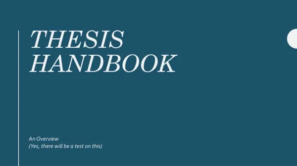 Thesis Handbook