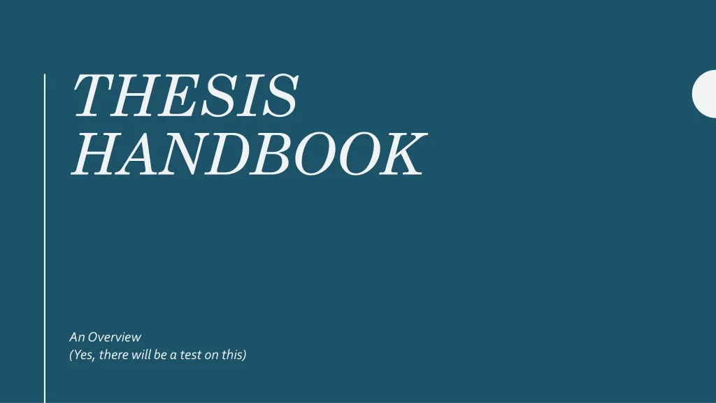 thesis handbook