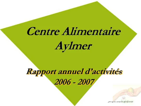 Rapport annuel d activit s 2006 - 2007