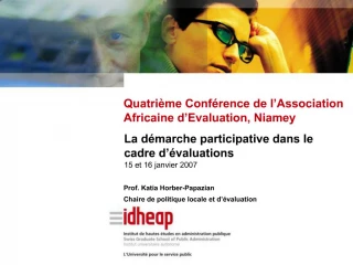 Quatri me Conf rence de l Association Africaine d Evaluation, Niamey - slide 1