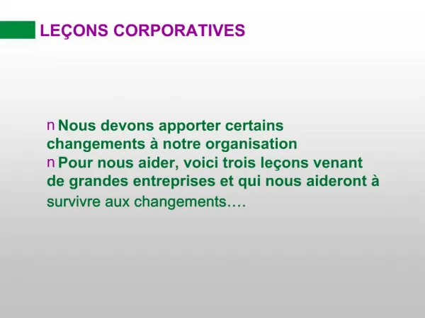 LE ONS CORPORATIVES