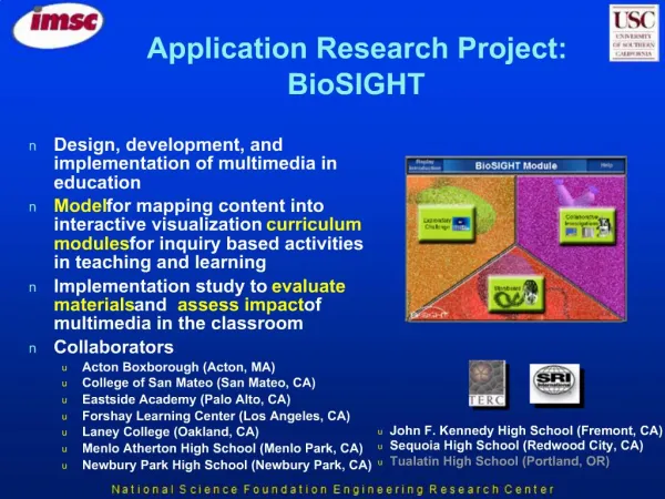 Application Research Project: BioSIGHT
