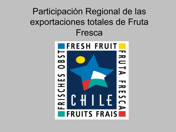 Participaci n Regional de las exportaciones totales de Fruta Fresca