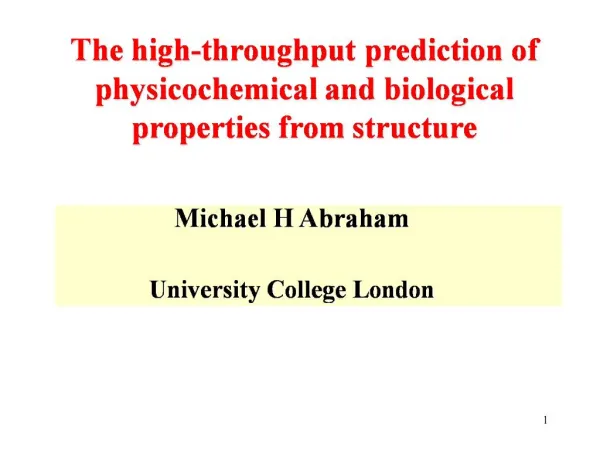 The high-throughput prediction of physicochemical and biological properties from structure