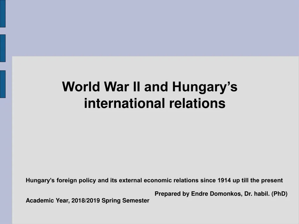 world war ii and hungary s international relations