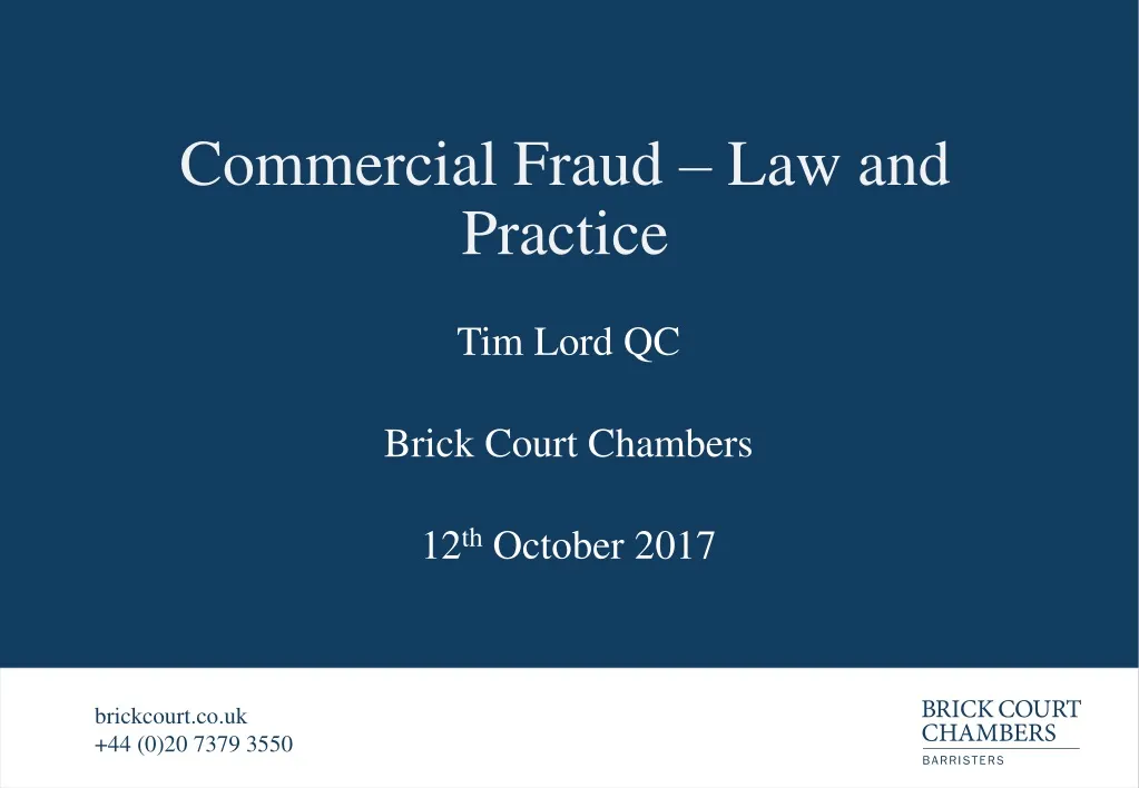 commercial fraud law and practice
